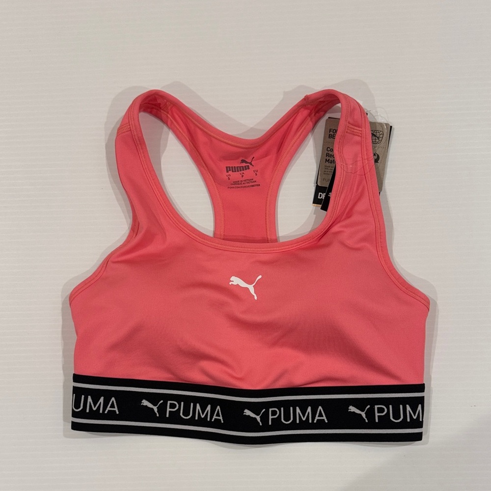 PUMA Coral Sports Bra with Black Band Size Small NWT